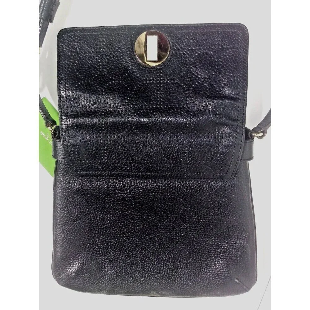 KATE SPADE Double Vanessa York Street Noel Hobo Bag Perforated Leather Black NEW
